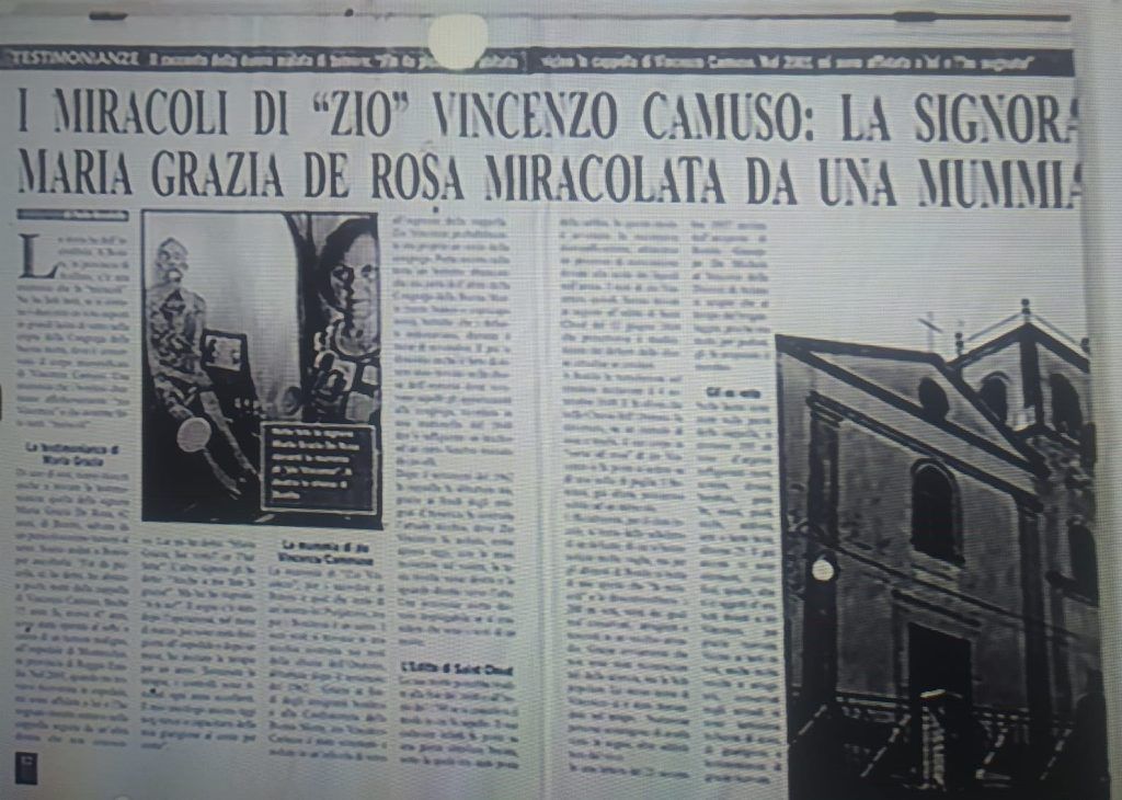 Mummia Di Zi Vincenzo A Bonito Ritaglio Di Giornale Min