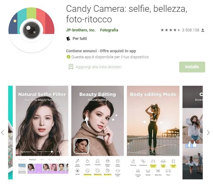 candy camera app per foto selfie-min