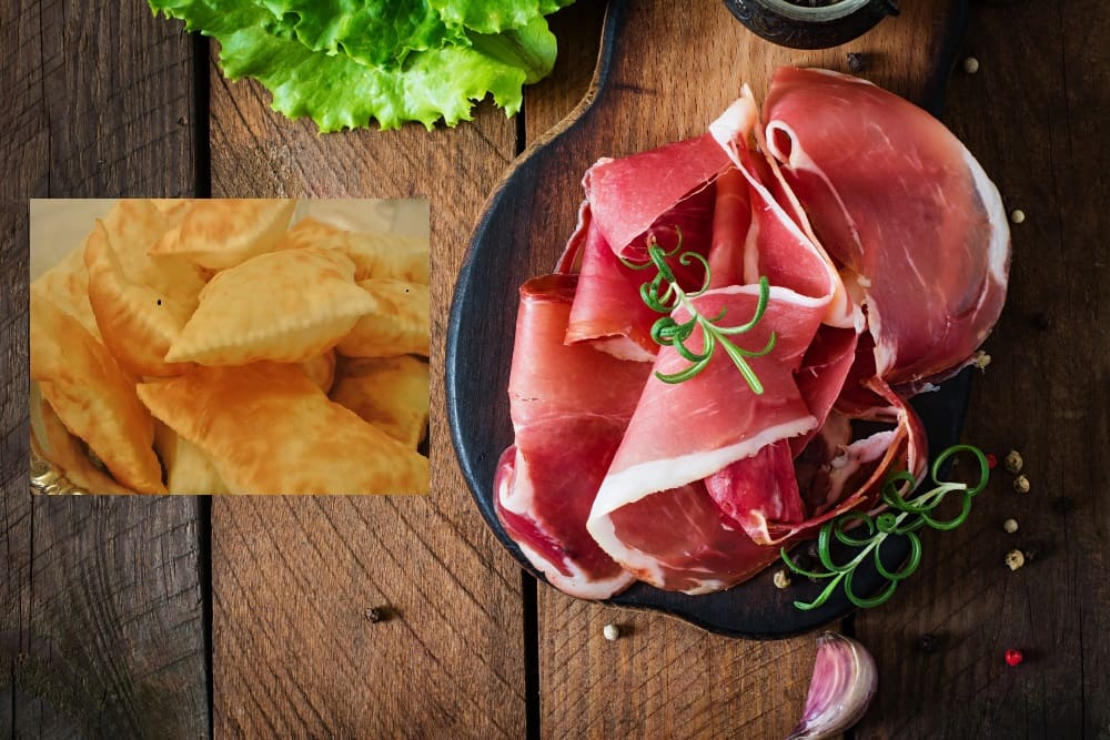 antipasto del pranzo di natale in emilia romagna salumi e gnocco fritto