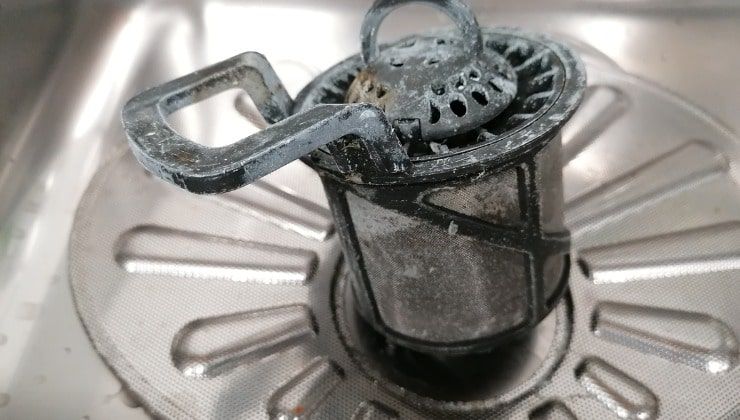 filtro della lavastoviglie sporco