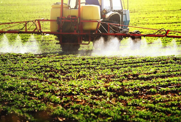 campo coltivato pesticidi