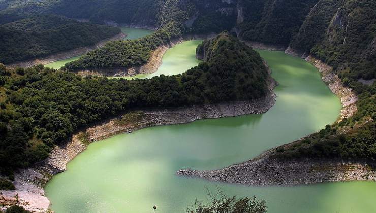 La gola del fiume Uvac dall'alto