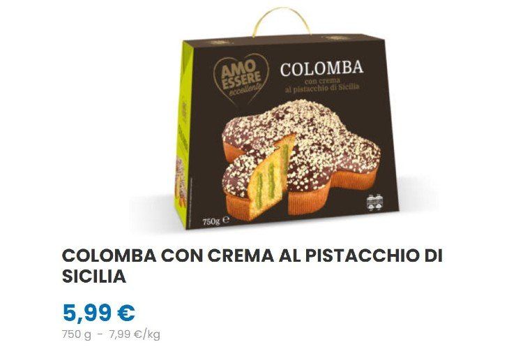 Colomba di Eurospin al pistacchio 