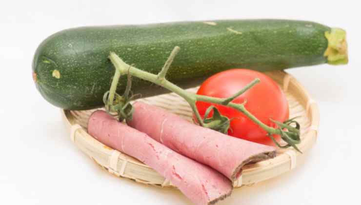 Zucchine prosciutto e pomodoro