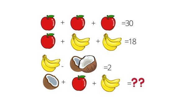 test matematico con frutta