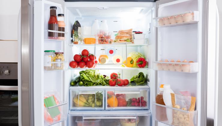 disposizione alimenti in frigo