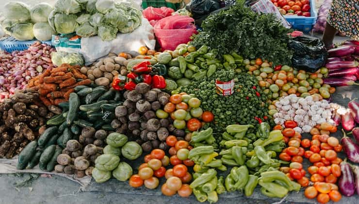 Verdure fresche al mercato