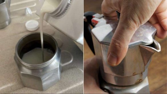 Latte nella moka