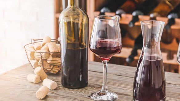 Bottiglia di vino dal ristorante