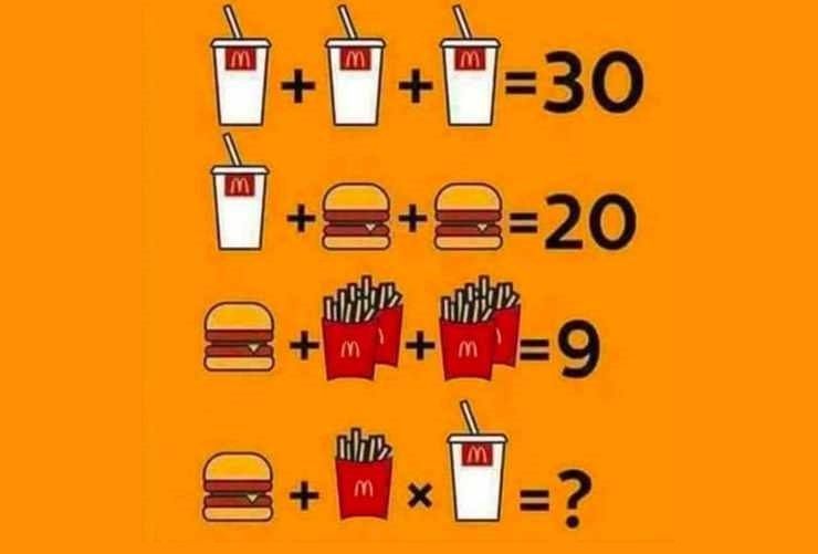 Quiz matematico McDonald's