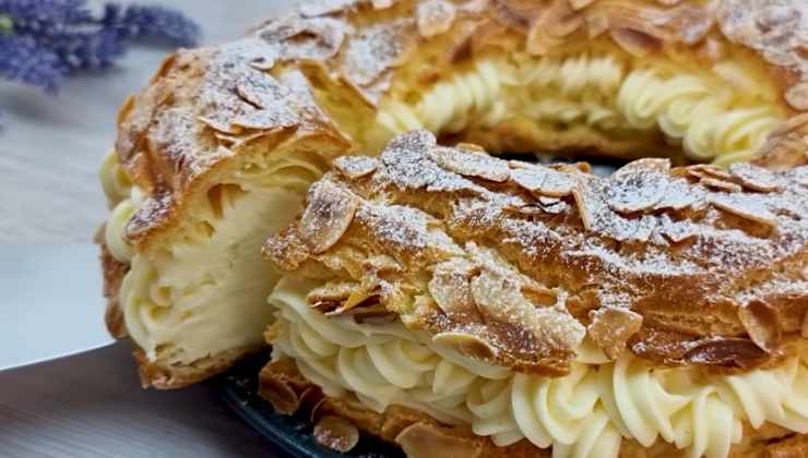 Cream and almond cake