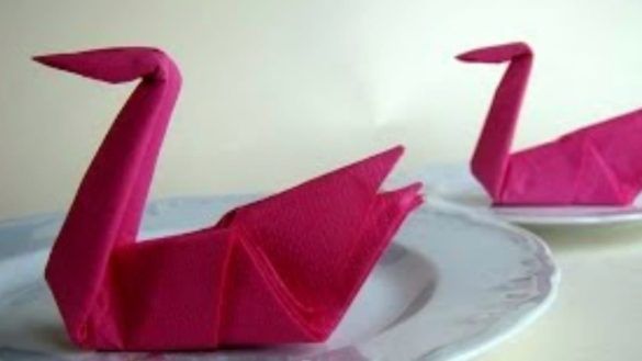 Tovaglioli a forma di cigno