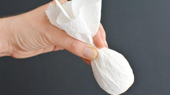 Uovo nella carta assorbente