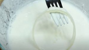 Anelli di cipolla in salsa bianca