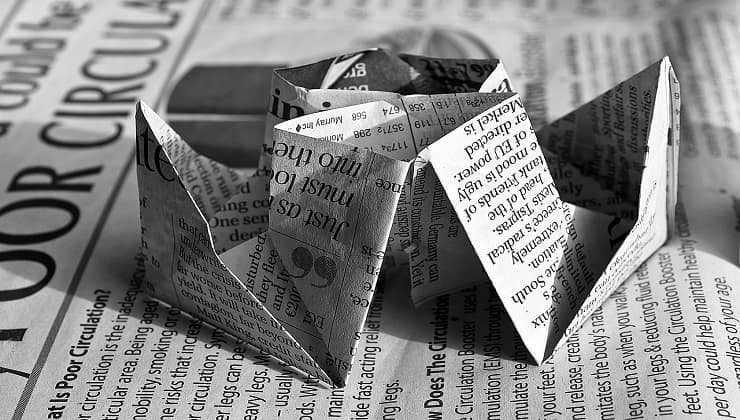 Origami con carta di giornale