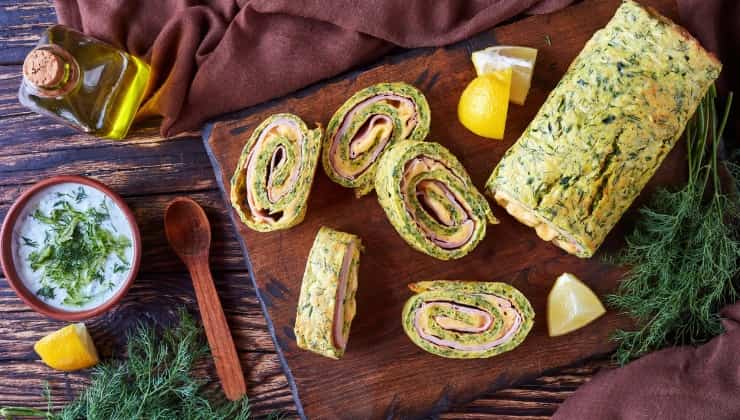 Rotolo di zucchine farcito