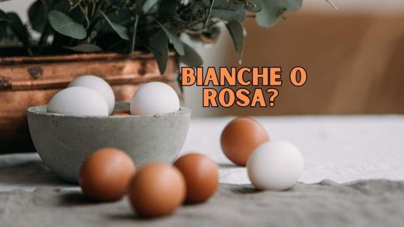 Uova bianche e rosa