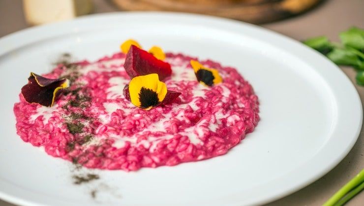 Risotto con barbabietola rossa e taleggio