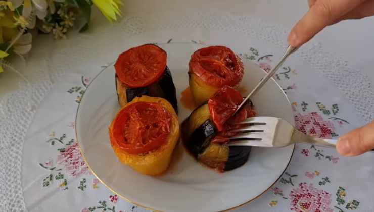 Melanzane al forno ripiene con carne