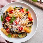 Pasta fredda alla norma con rigatoni