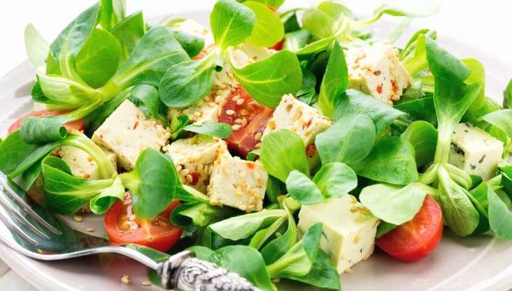 Insalata vegetariana con tofu