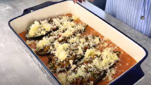 Ricetta con le melanzane, funghi e formaggio