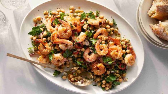Insalata di ceci e gamberi