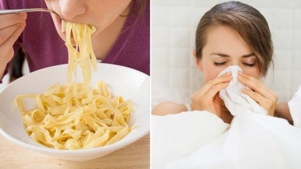 Mangiare pasta in bianco