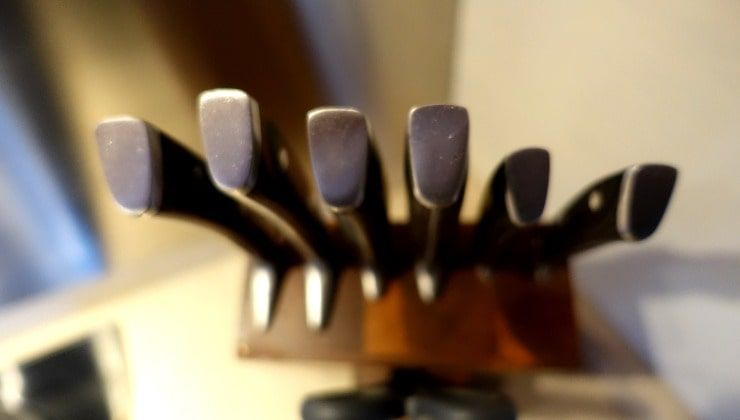 Ceppo con set coltelli da cucina