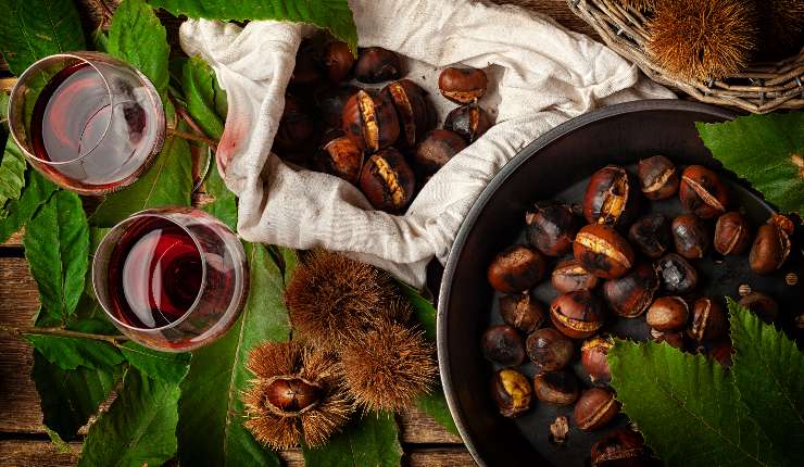 Castagne e vino abbinamenti autunnali