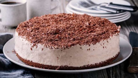 Torta fredda al caffè, con cacao