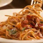 Spaghetti alla amatriciana con pancetta