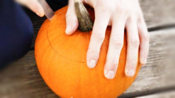 Tagliare la buccia della zucca