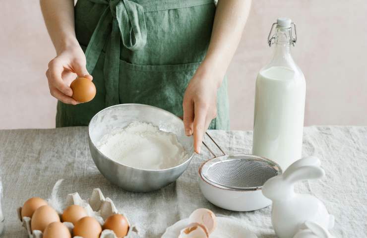 Farina, latte e uova