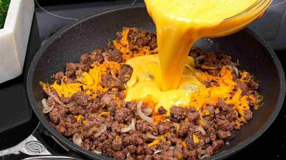 Sformato di carne macinata e cheddar