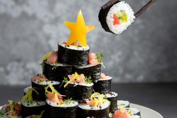 Sushi con alghe nori