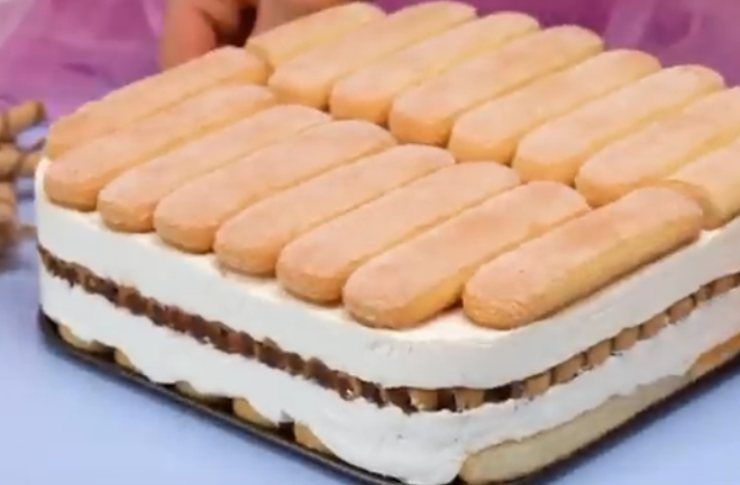 Torta alla panna con Savoiardi