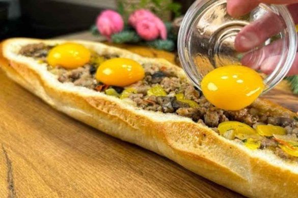 Baguette farcita con carne e verdure