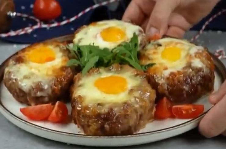 Cestini di carne con uova