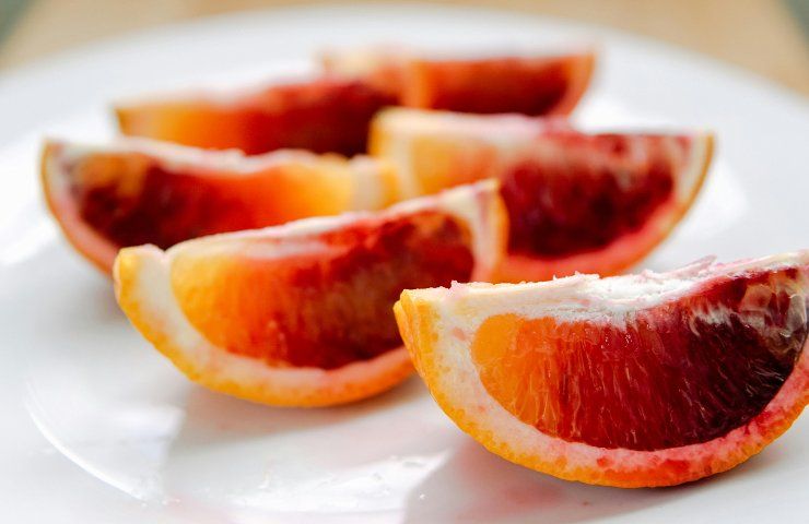 Spicchi di arancia pigmentata
