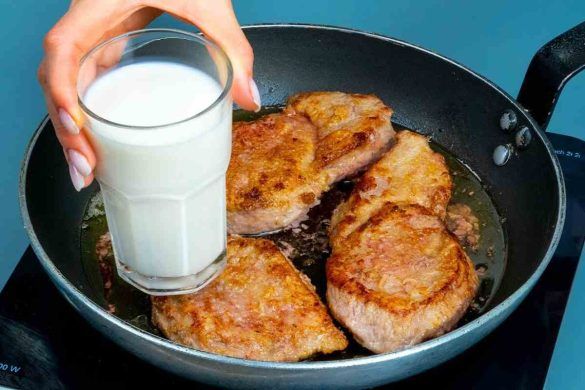 Versare il latte sulla carne