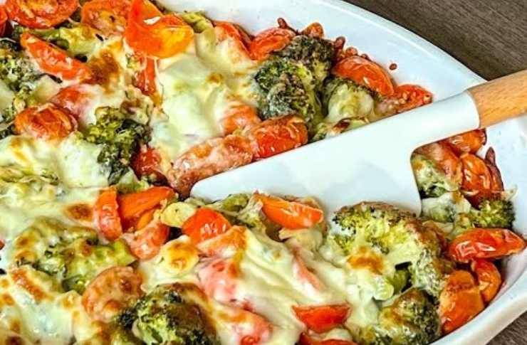 Pasticcio di broccoli e pomodorini