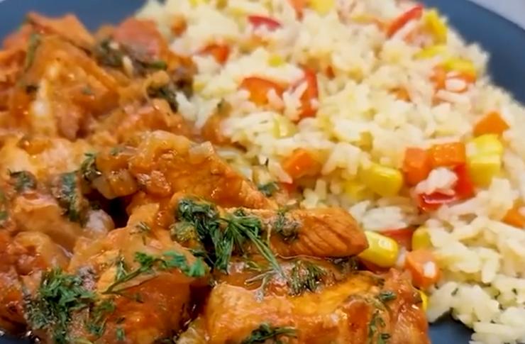 Bocconcini di pollo con riso