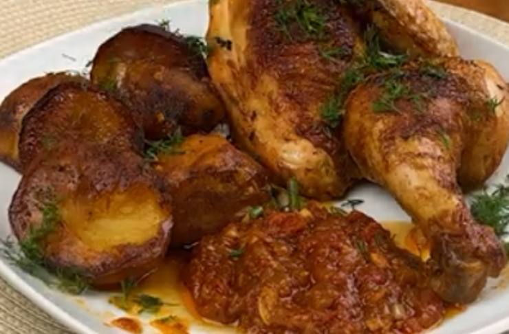 Secondo di pollo con patate in padella