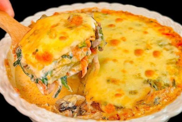 Pasticcio con verdure e prosciutto