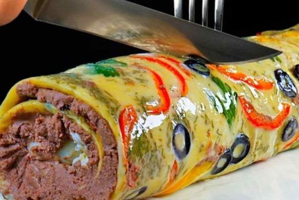 Delizioso rotolo di fegato di pollo